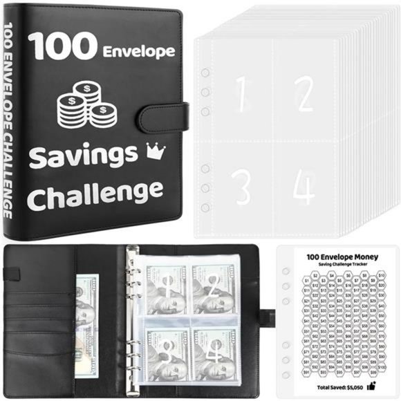100 Envelopes Money Saving Challenge Laminated Budgeting Planning Tracker - Picture 1 of 8